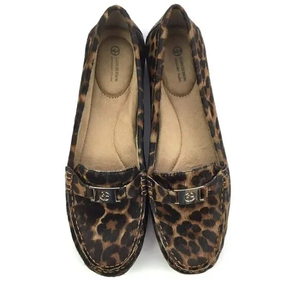 Giani Bernini Dailyn Memory Foam Slip On Loafer Mocs sz 8 Calf Hair Animal Fur - Picture 5 of 13